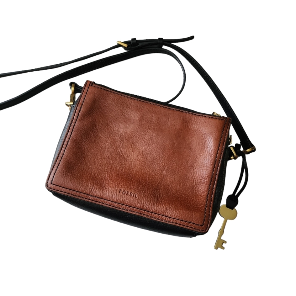 Fossil Campbell Leather Crossbody Bag